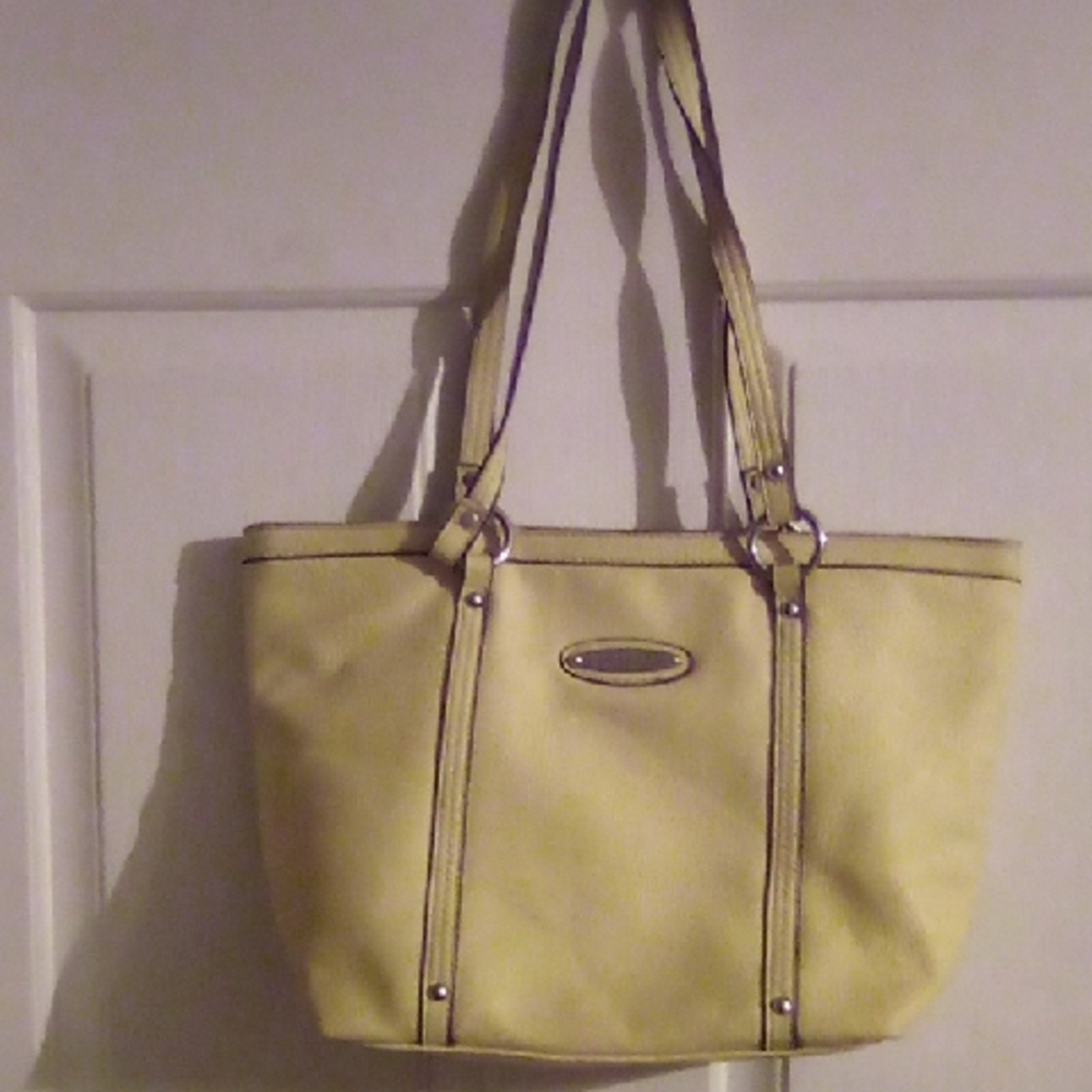 Rosetti  Yellow Shoulder Bag With Black Trim And silver Hardware. Size M.